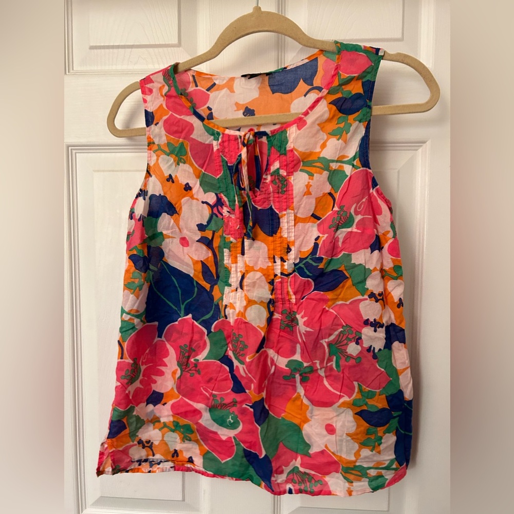 Talbots Size S  Floral Top Sleeveless 100% Cotton